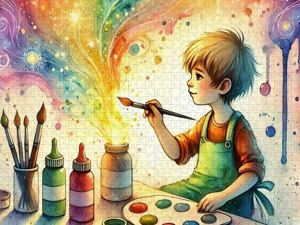 Produktbild: CALVENDO Puzzle Ein Jahr mit deinem inneren Kind - HD-Leinwand & Puzzle "Kreativit&auml;t" | 1000 Teile Lege-Gr&ouml;&szlig;e 64x48cm Foto-Puzzle f&uuml;r gl&uuml;ckliche Stunden