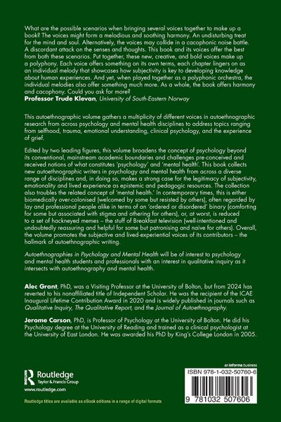 Produktbild: Autoethnographies in Psychology and Mental Health