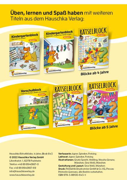 Produktbild: R&auml;tselblock ab 4 Jahre