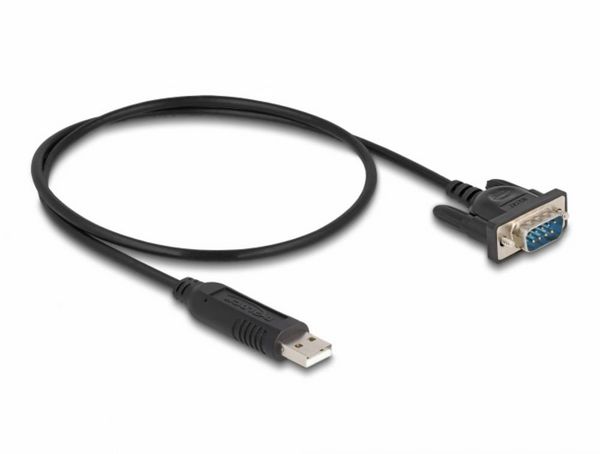 Produktbild: Delock USB-Kabel USB 2.0 USB-A Stecker, VGA 9pol. Stecker 0.50m Schwarz 66461
