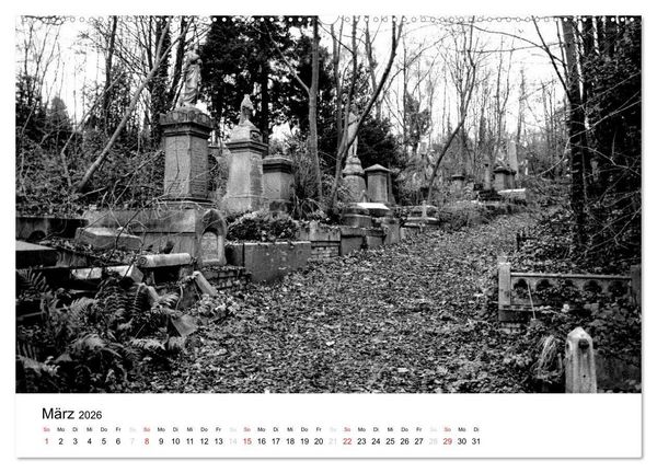Produktbild: Highgate Cemetery London (hochwertiger Premium Wandkalender 2026 DIN A2 quer), Kunstdruck in Hochglanz