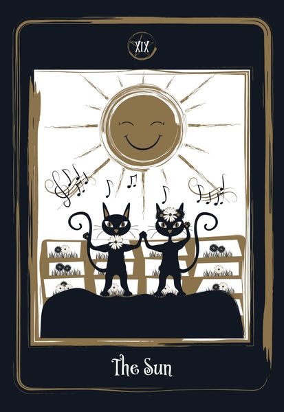 Produktbild: Golden Black Cat Tarot - High quality slip lid box with gold foil