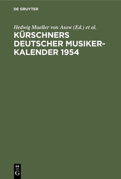 Produktbild: K&uuml;rschners Deutscher Musiker-Kalender 1954