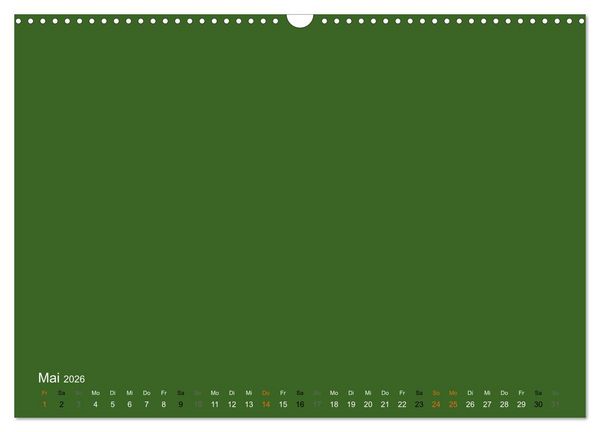 Produktbild: Bastelkalender - dunkel Gr&uuml;n (Wandkalender 2026 DIN A3 quer), CALVENDO Monatskalender