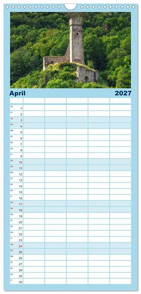 Produktbild: Familienplaner 2027 - Romantische Ruinen mit 5 Spalten (Wandkalender, 21 x 45 cm) CALVENDO
