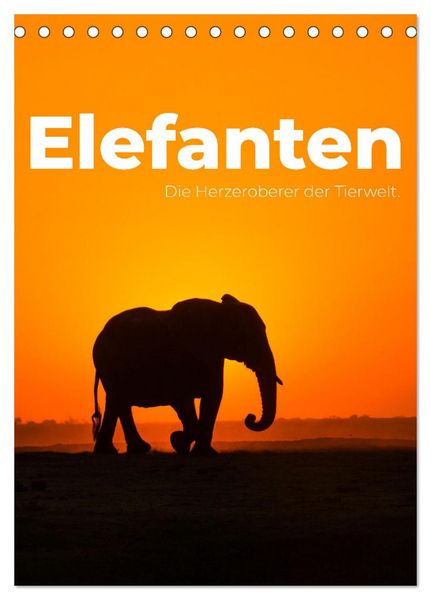 Produktbild: Elefanten - Die Herzeroberer der Tierwelt. (Tischkalender 2026 DIN A5 hoch), CALVENDO Monatskalender