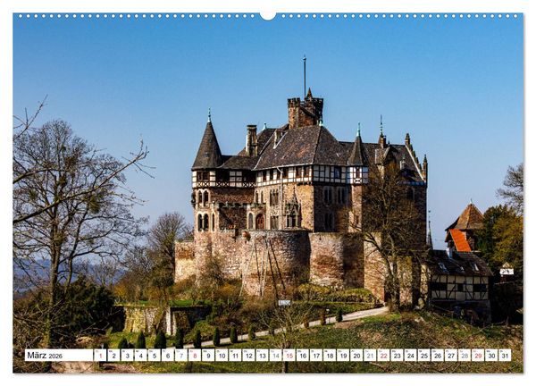 Produktbild: Werra Burgen Steig (hochwertiger Premium Wandkalender 2026 DIN A2 quer), Kunstdruck in Hochglanz