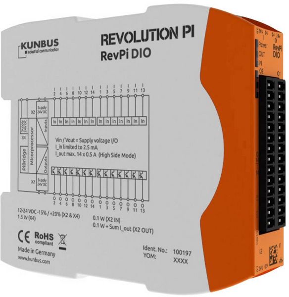 Kunbus Revolution Pi by RevPi DIO PR100197 SPS-Erweiterungsmodul 24V