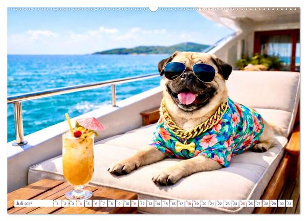 Produktbild: Wovon Hunde tr&auml;umen (hochwertiger Premium Wandkalender 2027 DIN A2 quer), Kunstdruck in Hochglanz