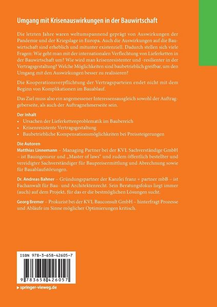 Produktbild: Umgang mit Krisenauswirkungen in der Bauwirtschaft