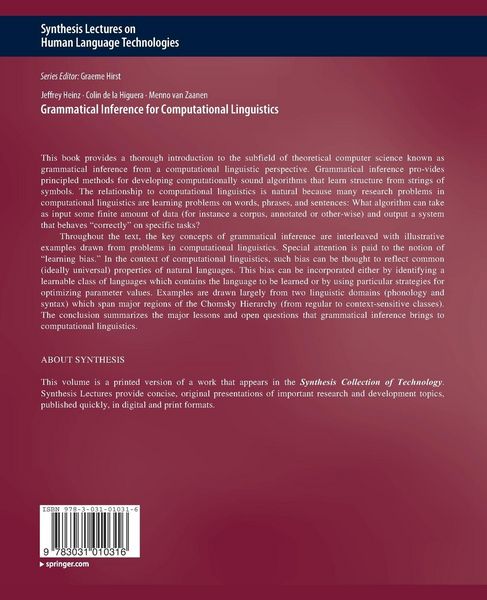 Produktbild: Grammatical Inference for Computational Linguistics