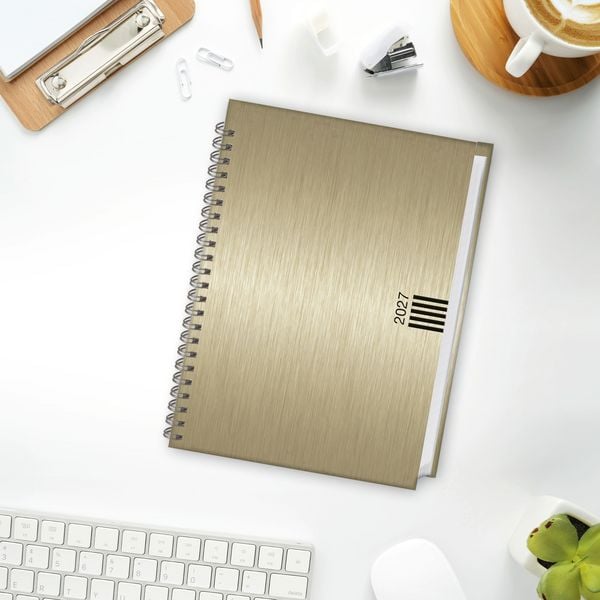 Produktbild: Wochen-Cheftimer A5, Alu gold 2027