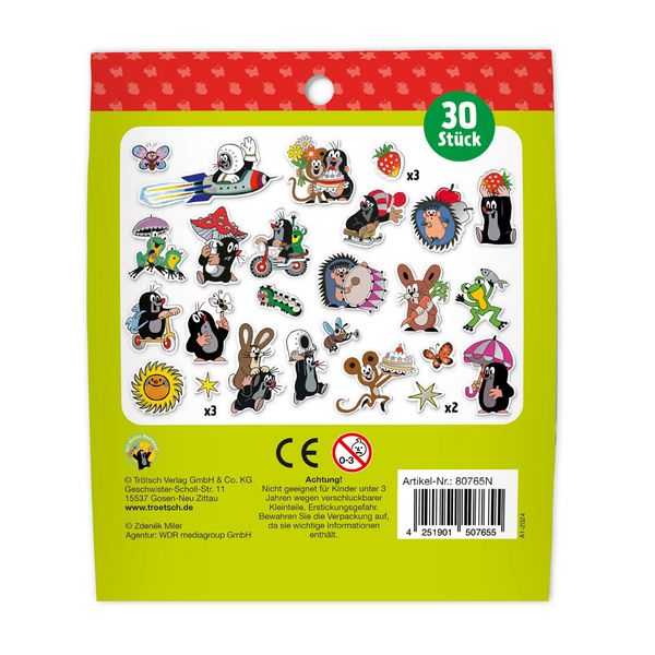 Produktbild: Tr&ouml;tsch Der kleine Maulwurf Soft-Sticker