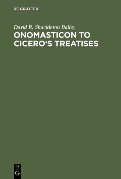 Produktbild: Onomasticon to Cicero's Treatises