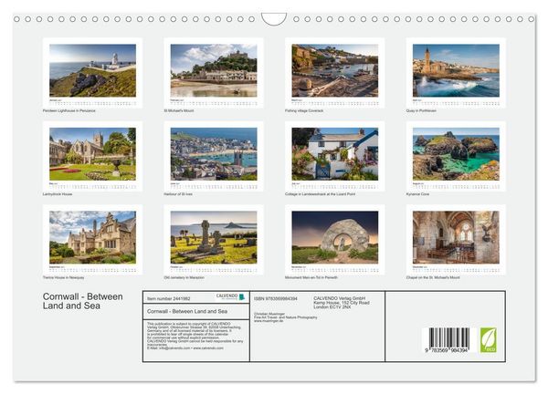 Produktbild: Cornwall - Between Land and Sea (Wall Calendar 2027 DIN A3 landscape), CALVENDO 12 Month Wall Calendar