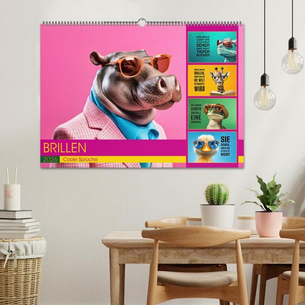 Produktbild: BRILLEN - coole Spr&uuml;che (Wandkalender 2026 DIN A2 quer), CALVENDO Monatskalender