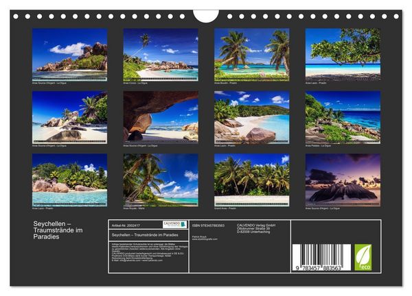 Produktbild: Seychellen &ndash; Traumstr&auml;nde im Paradies (Wandkalender 2026 DIN A4 quer), CALVENDO Monatskalender