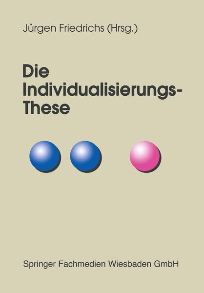 Produktbild: Die Individualisierungs-These