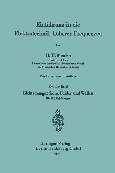 Einführung in die Elektrotechnik höherer Frequenzen, Taschenbuch von Hans H. Meinke, Springer Berlin, 9783540036159
