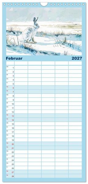 Produktbild: Familienplaner 2027 - Eisige Polarkreise - Faszination der polaren Tierwelt mit 5 Spalten (Wandkalender, 21 x 45 cm) CALVENDO