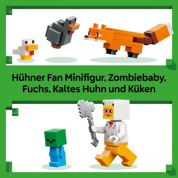 Produktbild: LEGO Minecraft 21585 H&uuml;hnerfarm, Kinder Spielzeug mit Tierfiguren