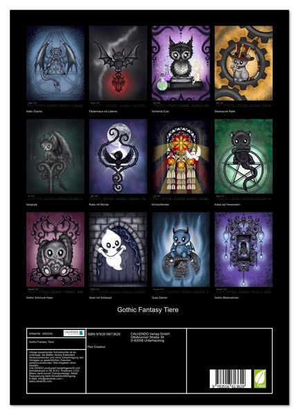 Produktbild: Gothic Fantasy Tiere (Wandkalender 2026 DIN A3 hoch), CALVENDO Monatskalender