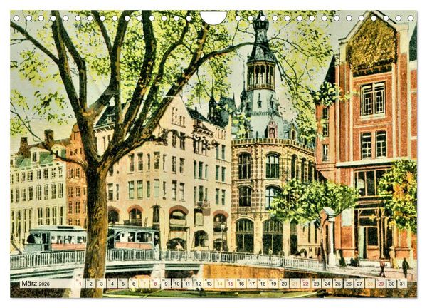 Produktbild: Amsterdam um 1900 (Wandkalender 2026 DIN A4 quer), CALVENDO Monatskalender