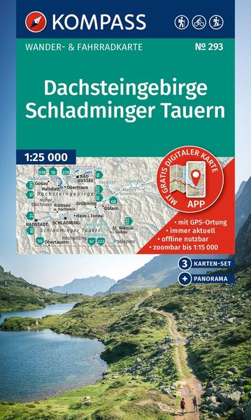 Produktbild: KOMPASS Wanderkarten-Set 293 Dachsteingebirge, Schladminger Tauern (3 Karten) 1:25.000