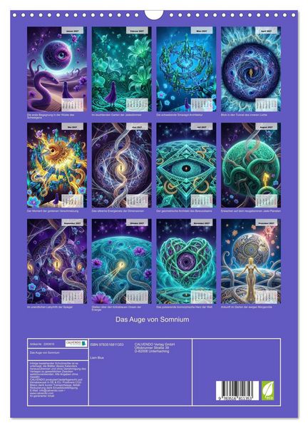 Produktbild: Das Auge von Somnium (Wandkalender 2027 DIN A3 hoch), CALVENDO Monatskalender