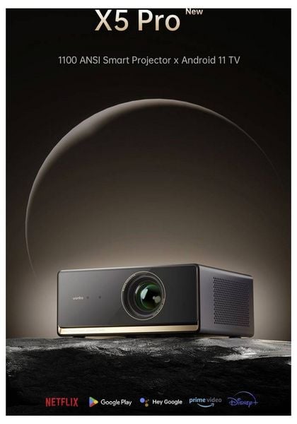 Produktbild: Wanbo Beamer X5 Pro LED 1100 ANSI-Lumen 1920 x 1080 Full HD Full HD, Smart System, integrierte Apps, WLAN, Integrierter Lautsprecher, Autofokus, mit