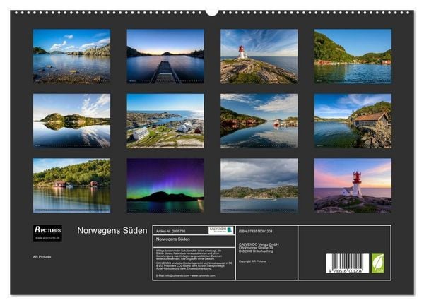 Produktbild: Norwegens S&uuml;den (hochwertiger Premium Wandkalender 2026 DIN A2 quer), Kunstdruck in Hochglanz