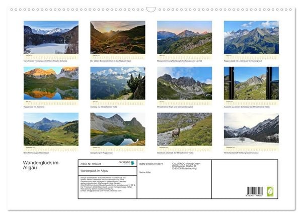 Produktbild: Wandergl&uuml;ck im Allg&auml;u (Wandkalender 2026 DIN A2 quer), CALVENDO Monatskalender