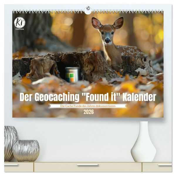 Produktbild: Der Geocaching Found it Kalender (hochwertiger Premium Wandkalender 2026 DIN A2 quer), Kunstdruck in Hochglanz