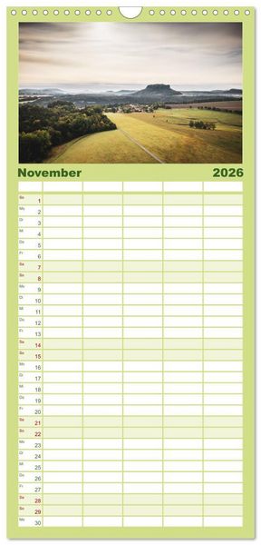 Produktbild: Familienplaner 2026 - Mystischer Malerweg mit 5 Spalten (Wandkalender, 21 x 45 cm) CALVENDO
