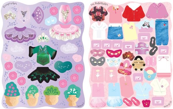 Produktbild: Meine glitzernden Anziehpuppen-Stickerb&uuml;cher mini: Im Ballett, Feen, Freundinnen und Prinzessinnen