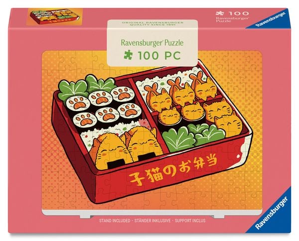 Minipuzzle 100 Teile - Kawaii-Kätzchen in Bento-Box
