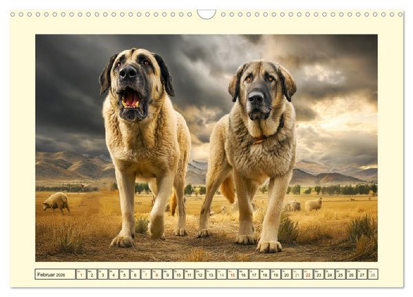 Produktbild: Kangal - Besch&uuml;tzer der Herde. Starke, selbstst&auml;ndige und furchtlose Hunde (Wandkalender 2026 DIN A3 quer), CALVENDO Monatskalender