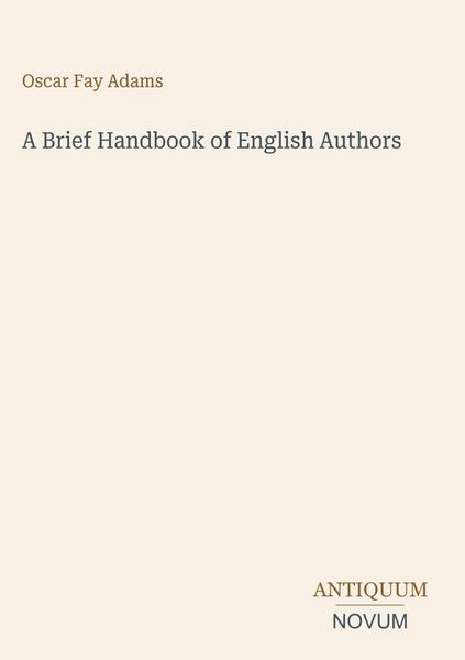 Produktbild: A Brief Handbook of English Authors