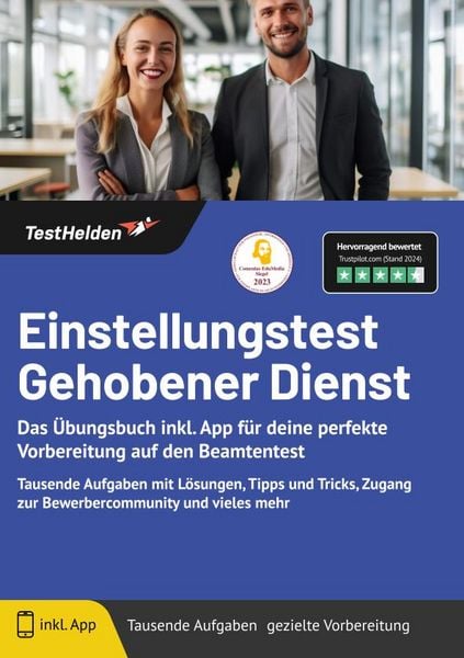 Einstellungstest Gehobener Dienst, Taschenbuch von Tom Wenk, TestHelden, 978-3-9881756-2-5