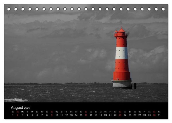 Produktbild: schwarz/wei&szlig; trifft farbe (Tischkalender 2026 DIN A5 quer), CALVENDO Monatskalender