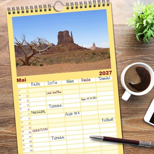 Produktbild: Familienplaner 2027 - Discover the West mit 5 Spalten (Wandkalender, 21 x 45 cm) CALVENDO