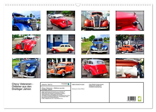 Produktbild: Chevy Veteranen - Oldtimer aus den Drei&szlig;iger Jahren (Wandkalender 2026 DIN A2 quer), CALVENDO Monatskalender
