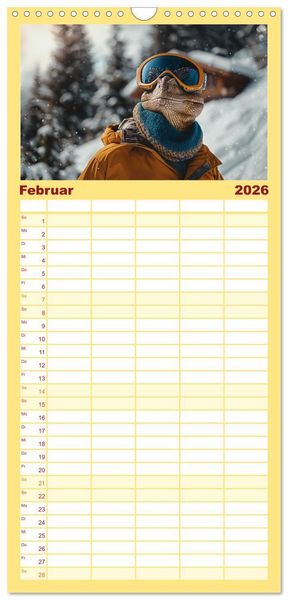 Produktbild: Familienplaner 2026 - Reiche Dinos. Sie leben &ndash; im Luxus. mit 5 Spalten (Wandkalender, 21 x 45 cm) CALVENDO