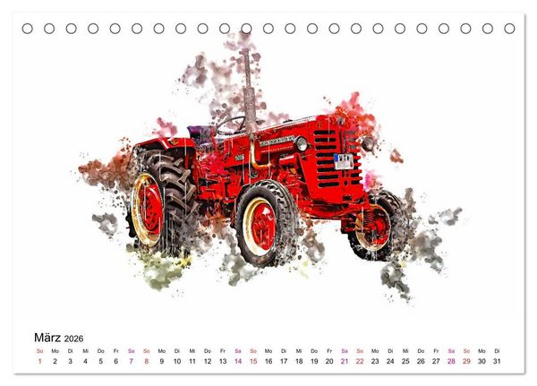 Produktbild: Traktoren Oldtimer Legenden (Tischkalender 2026 DIN A5 quer), CALVENDO Monatskalender