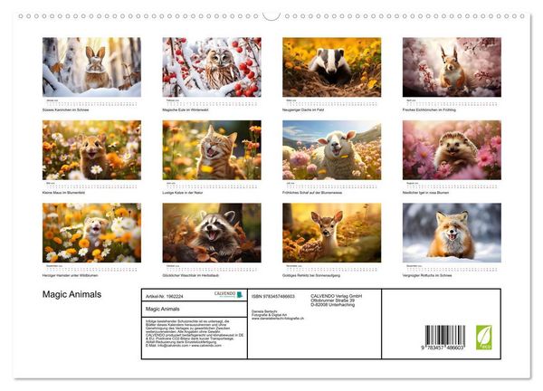 Produktbild: Magic Animals (hochwertiger Premium Wandkalender 2026 DIN A2 quer), Kunstdruck in Hochglanz