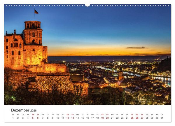 Produktbild: Lichtstimmungen in Heidelberg (Wandkalender 2026 DIN A2 quer), CALVENDO Monatskalender