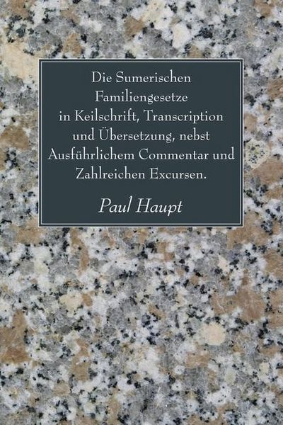 Produktbild: Die Sumerischen Familiengesetze in Keilschrift, Transcription Und Ubersetzung, Nebst Ausfuhrlichem Commentar Und Zahlreichen Excursen.