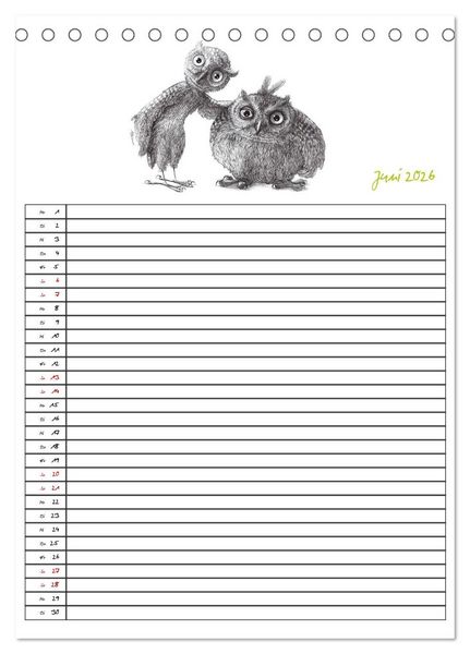 Produktbild: Tieronisch Eulen (Tischkalender 2026 DIN A5 hoch), CALVENDO Monatskalender