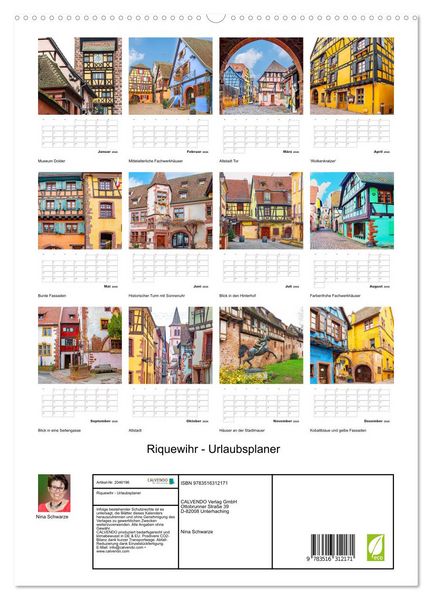 Produktbild: Riquewihr - Urlaubsplaner (hochwertiger Premium Wandkalender 2026 DIN A2 hoch), Kunstdruck in Hochglanz