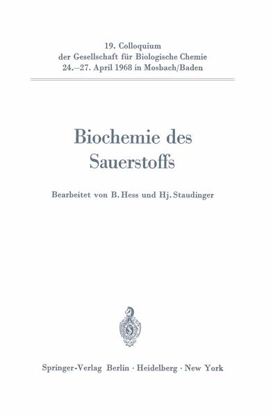Produktbild: Biochemie des Sauerstoffs